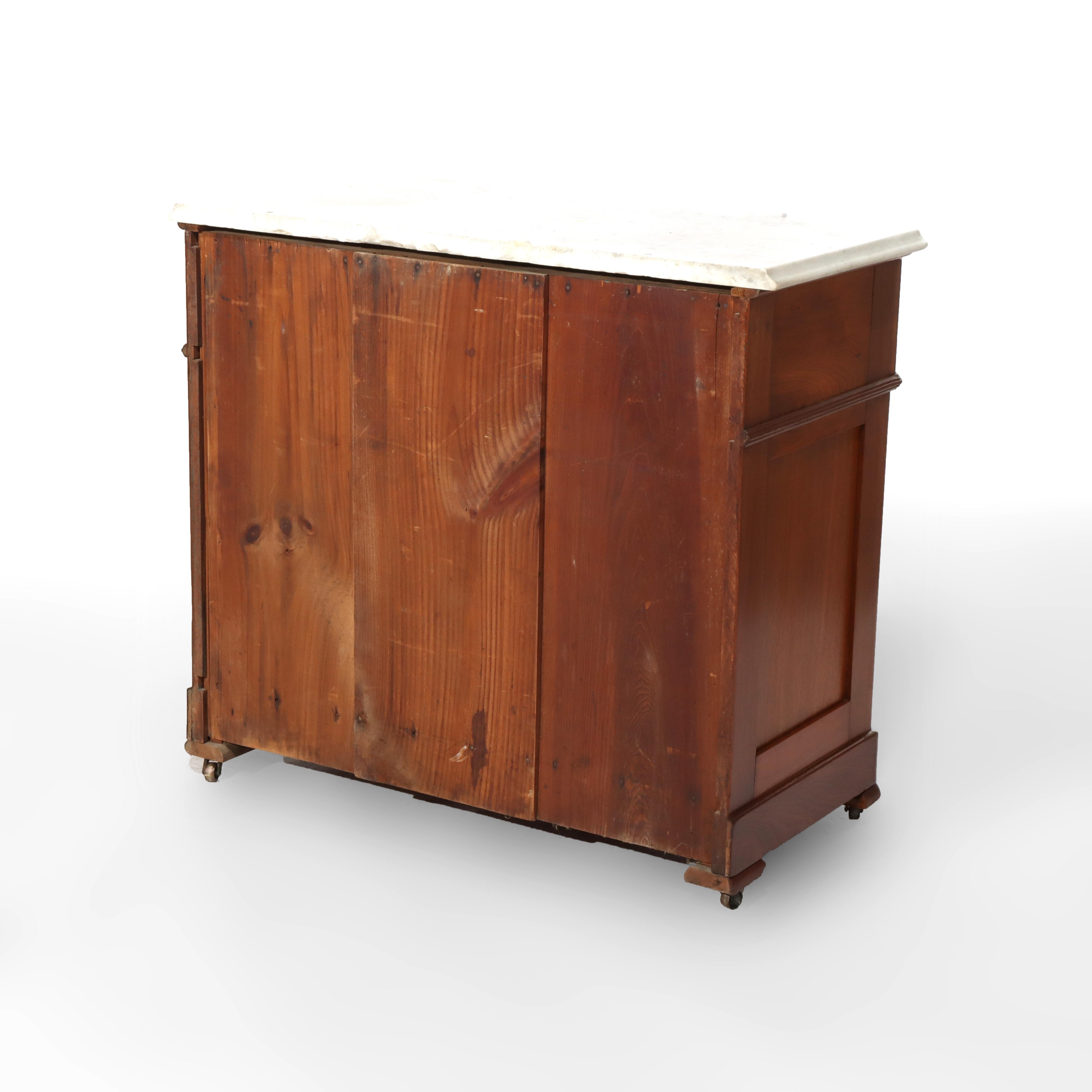 Antique Victorian Rococo Walnut Marble Top Washstand C1880 For Sale 3