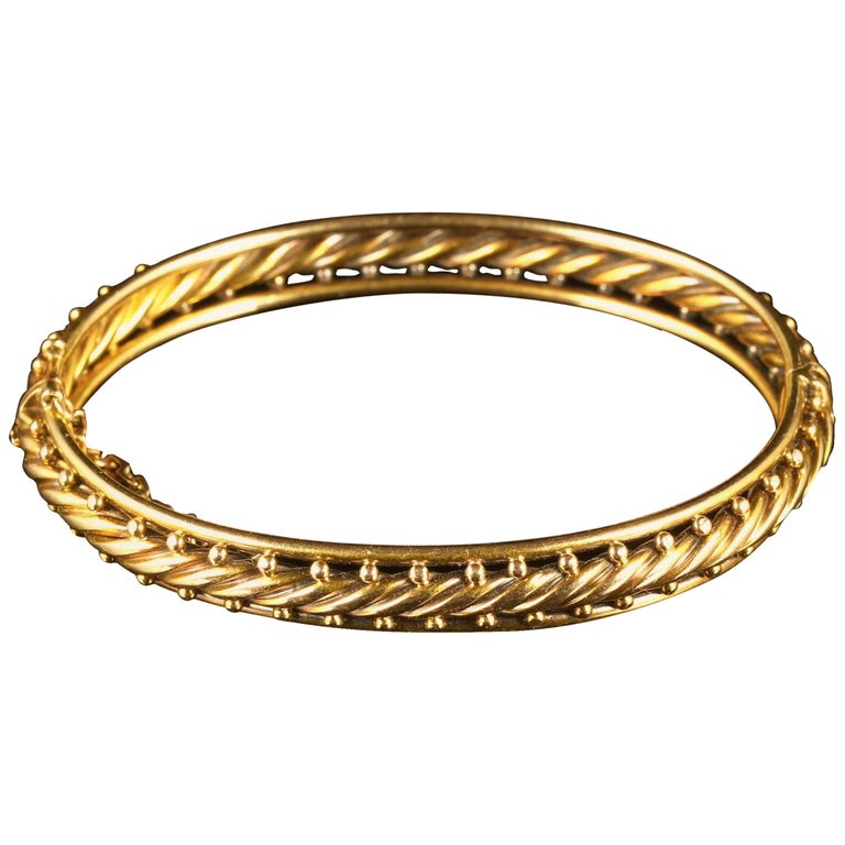 Antique Victorian Rope Bangle 15 Carat Gold Circa 1900 For At Antique Victorian Rope Bangle 15 Carat Gold Circa 1900 For