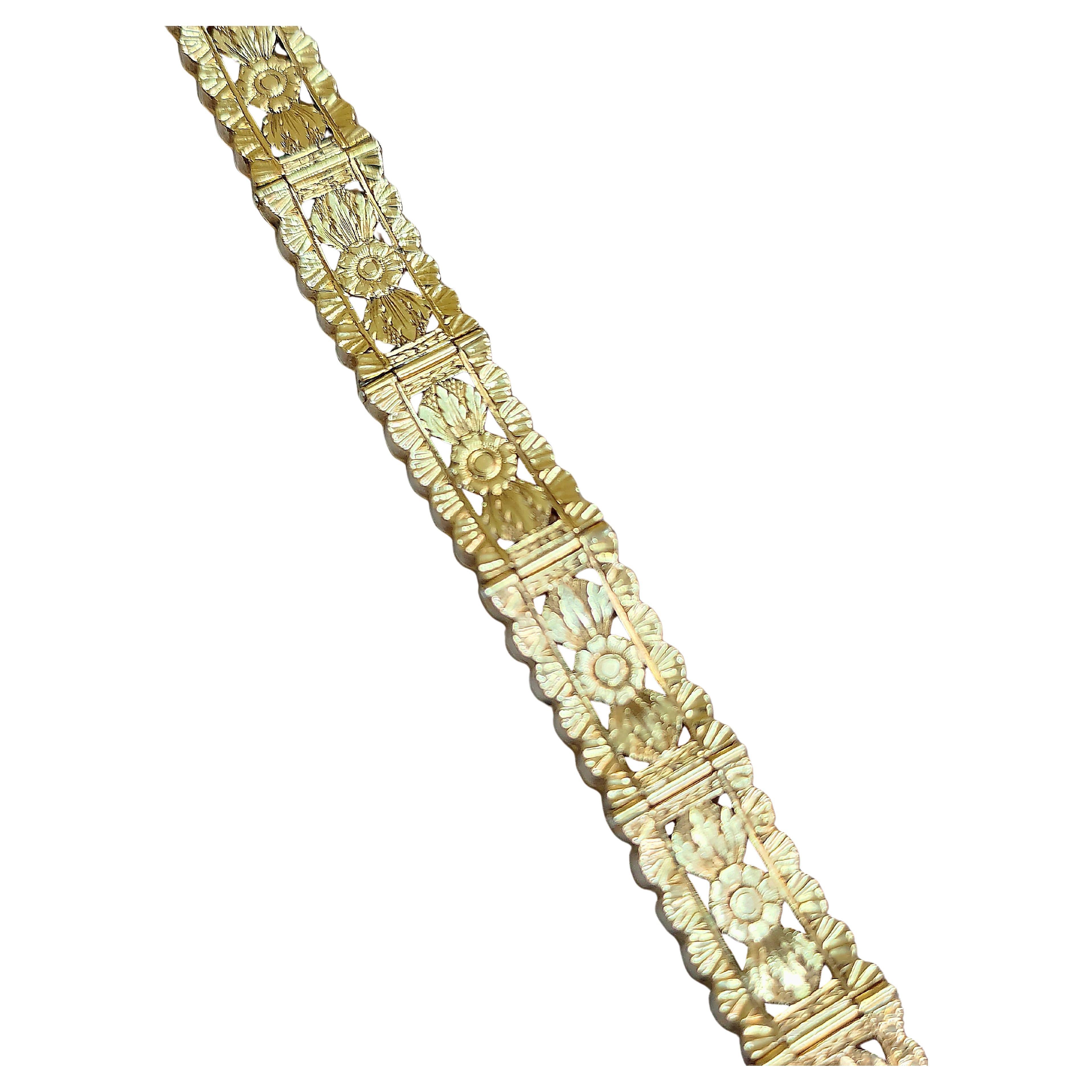 Antique Victorian Rose Cut Diamond Link Bracelet For Sale 4