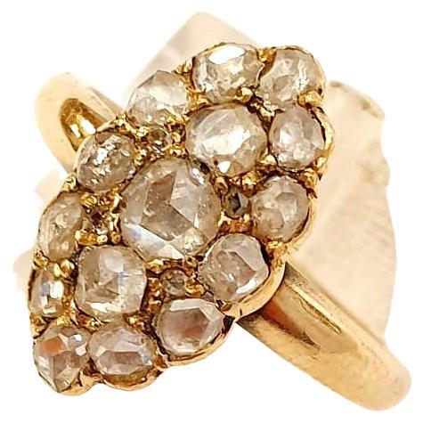 Antique Victorian Rose Cut Diamond Gold Ring In Good Condition For Sale In Cairo, EG