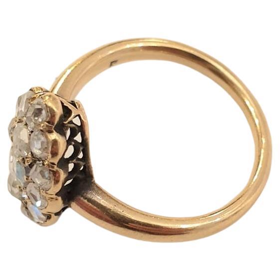 Antiker viktorianischer Goldring mit Diamant im Rosenschliff im Angebot 1