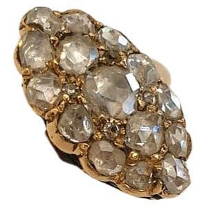 Antiker viktorianischer Goldring mit Diamant im Rosenschliff im Angebot 2