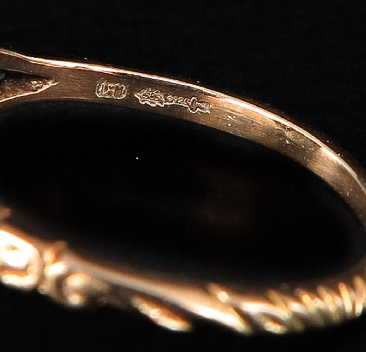 Antique Victorian Rose-Cut Diamond Silver and Gold Ring For Sale 7