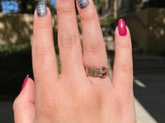 Antique Victorian Rose Gold Buckle Ring, Size 6.25