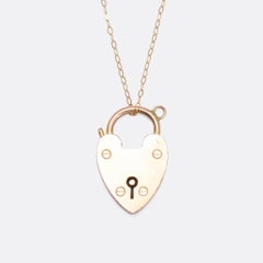 Antique Victorian Rose Gold Heart Padlock Pendant