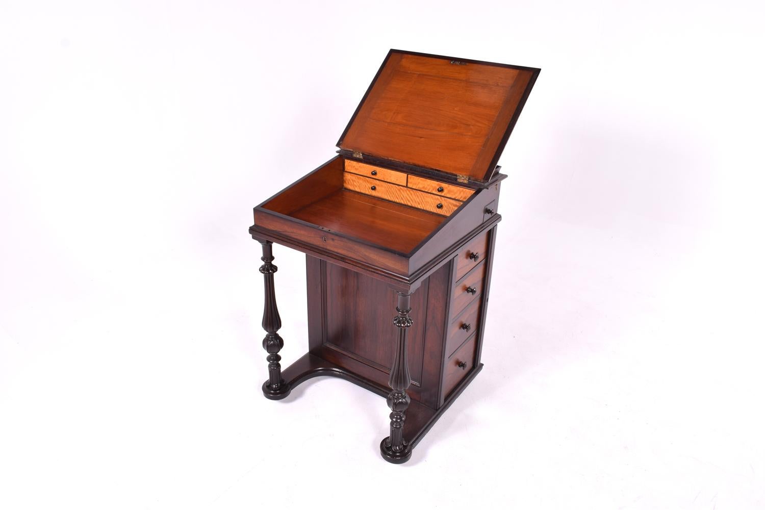 Antique Victorian Rosewood Davenport 5