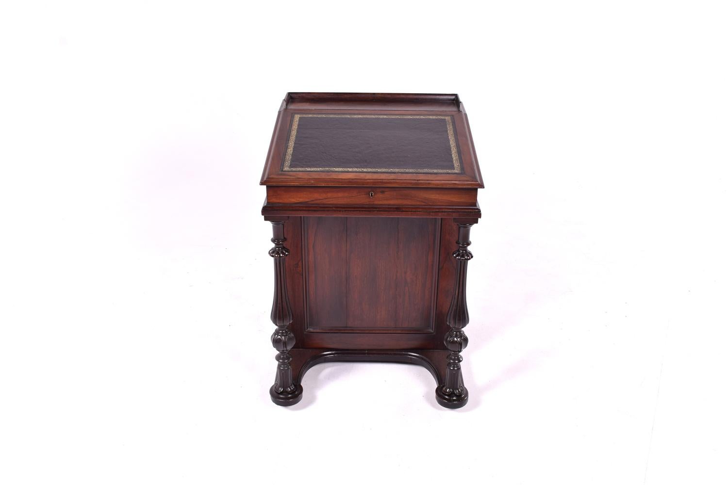 English Antique Victorian Rosewood Davenport