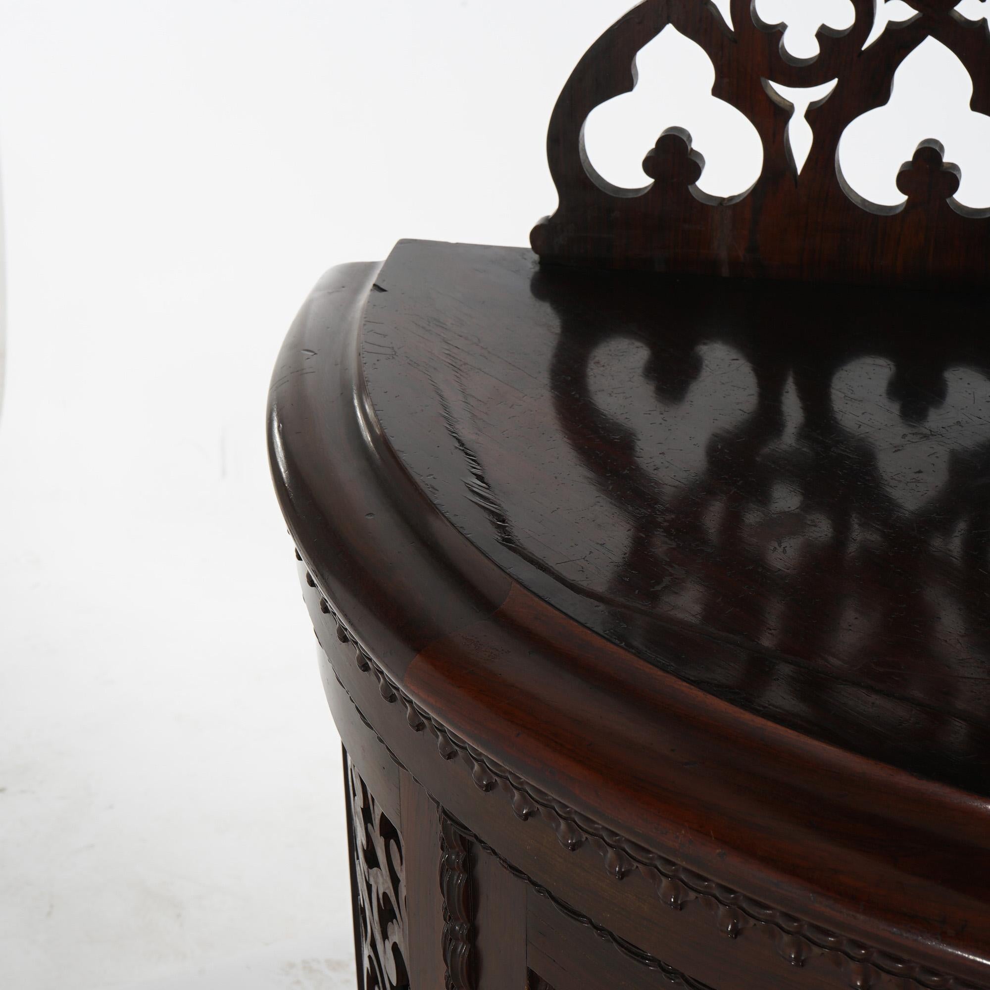 Antique Victorian Rosewood Etagere with Reticulated & Graduated Carved Shelving For Sale 10