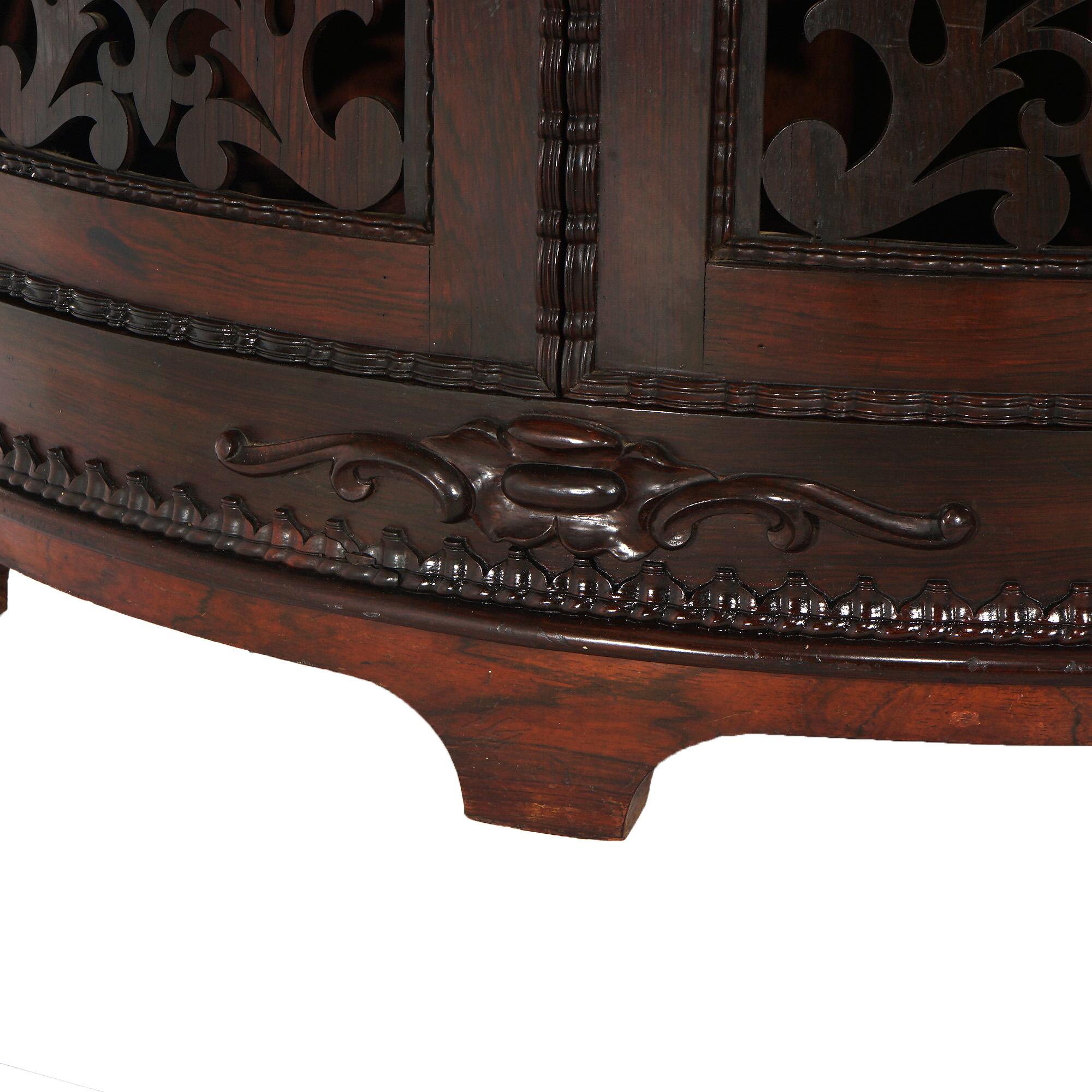 Antique Victorian Rosewood Etagere with Reticulated & Graduated Carved Shelving For Sale 14