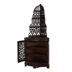 Antique Victorian Rosewood Etagere with Reticulated & Graduated Carved Shelving