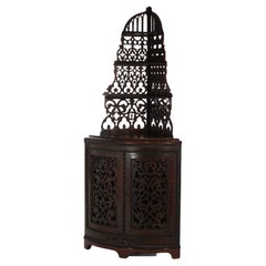 Antique Victorian Rosewood Etagere with Reticulated & Graduated Carved Shelving