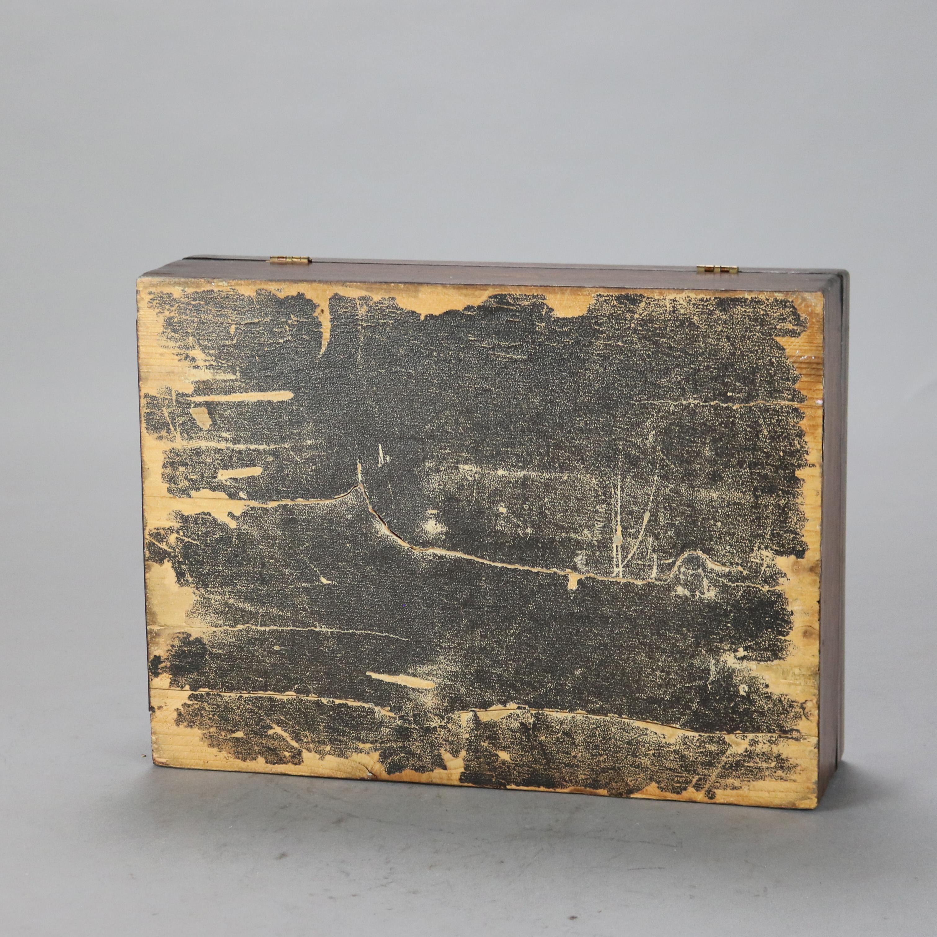 Antigua caja de lotería victoriana de palisandro con incrustaciones de nácar C1890 en venta 4