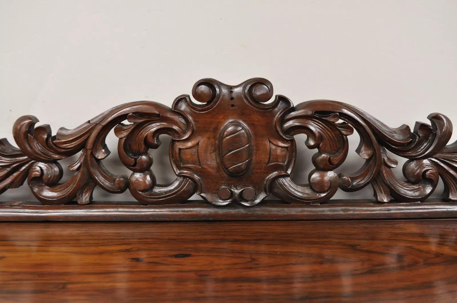 Antike viktorianische Palisander Marmor Top Spiegel Sideboard Buffet attr. John Jelliff (Viktorianisch) im Angebot