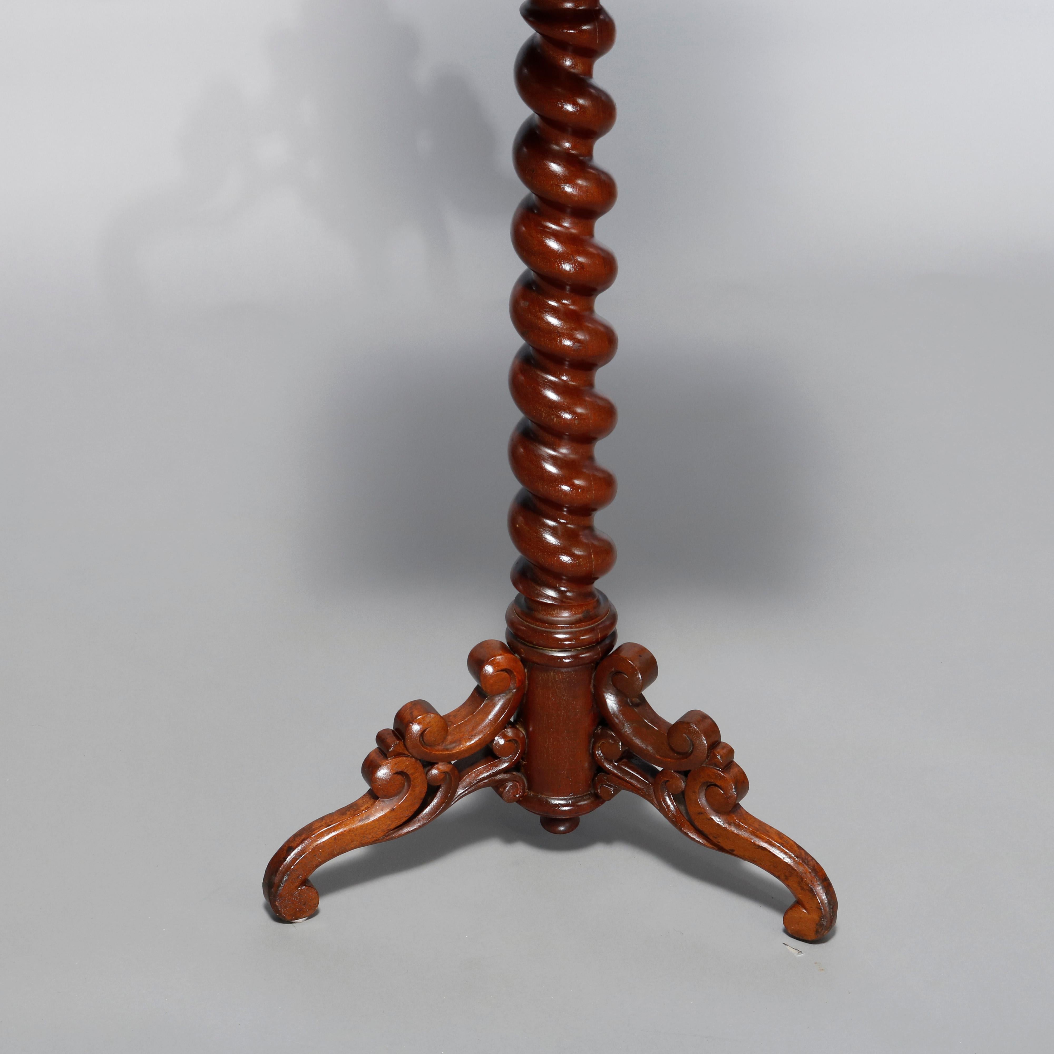 19th Century Antique Victorian Rosewood Marble-Top Shaving Mirror Stand, Circa 1880