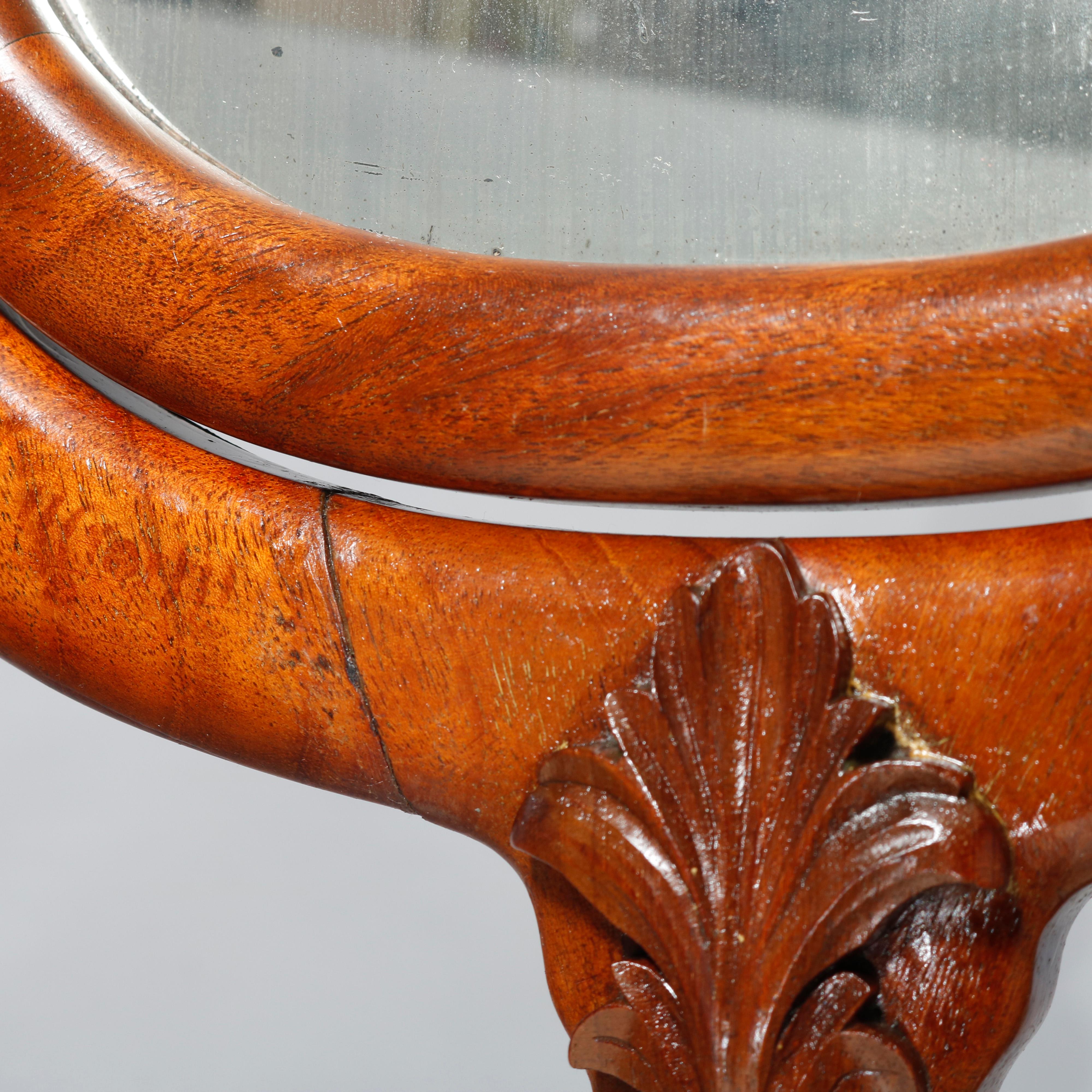 Antique Victorian Rosewood Marble-Top Shaving Mirror Stand, Circa 1880 2
