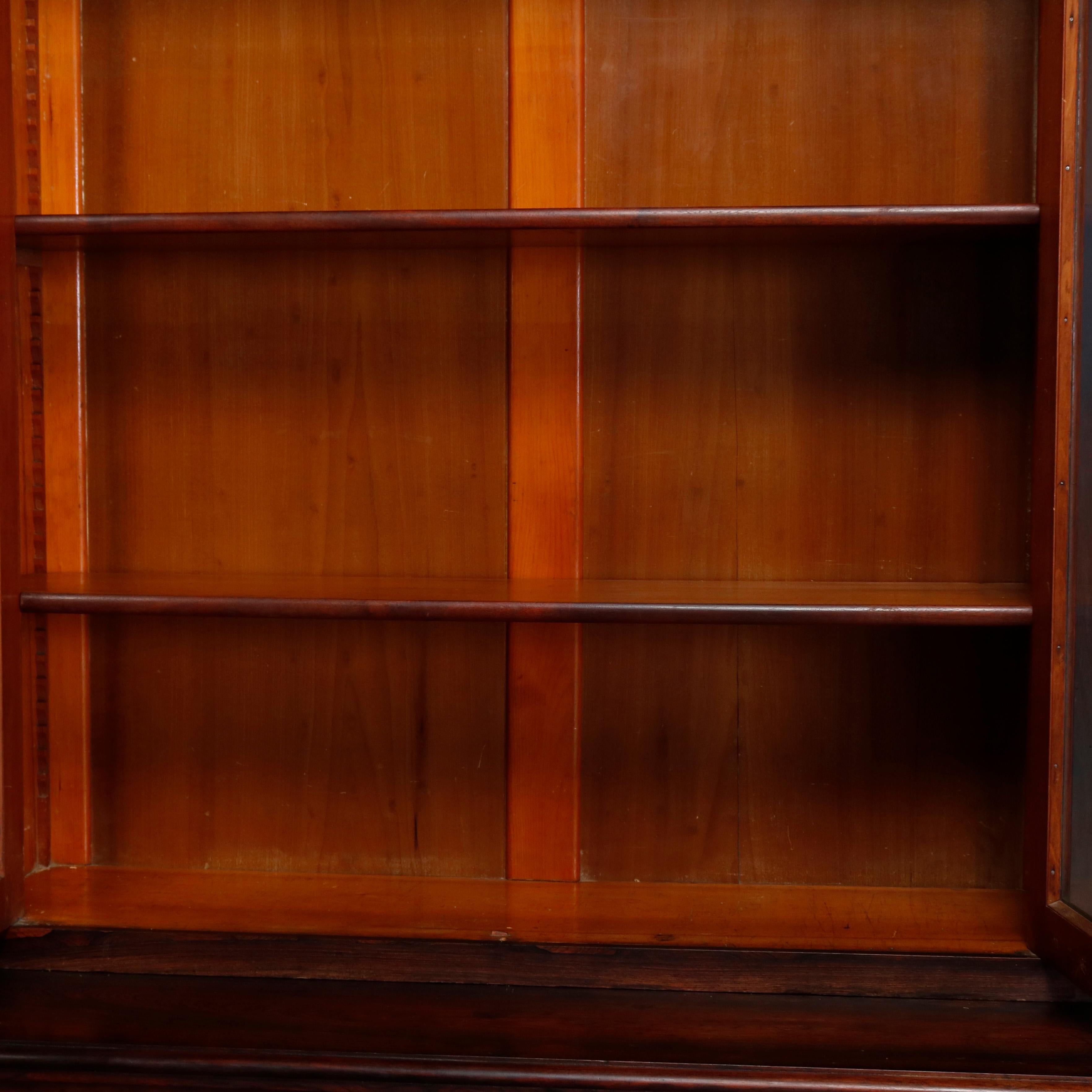 Antique Victorian Rosewood Secretary Drop Front Desk with Bookcase, circa 1870 7