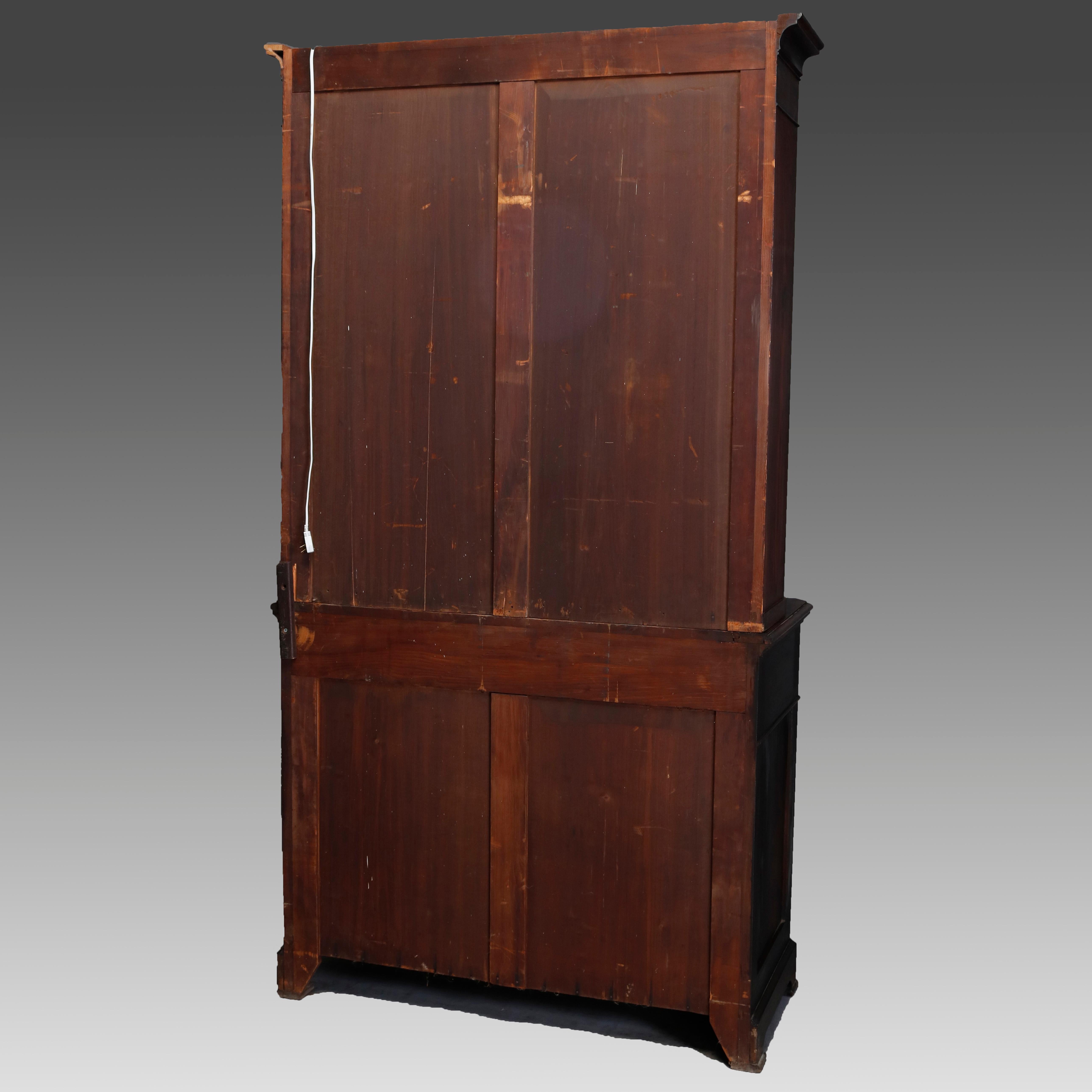 Antique Victorian Rosewood Secretary Drop Front Desk with Bookcase, circa 1870 10