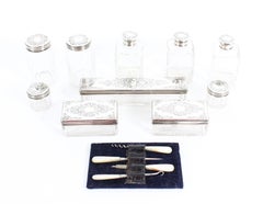 Victorian Rosewood & Sterling Silver Travelling Dressing Case 1861, 19th Century