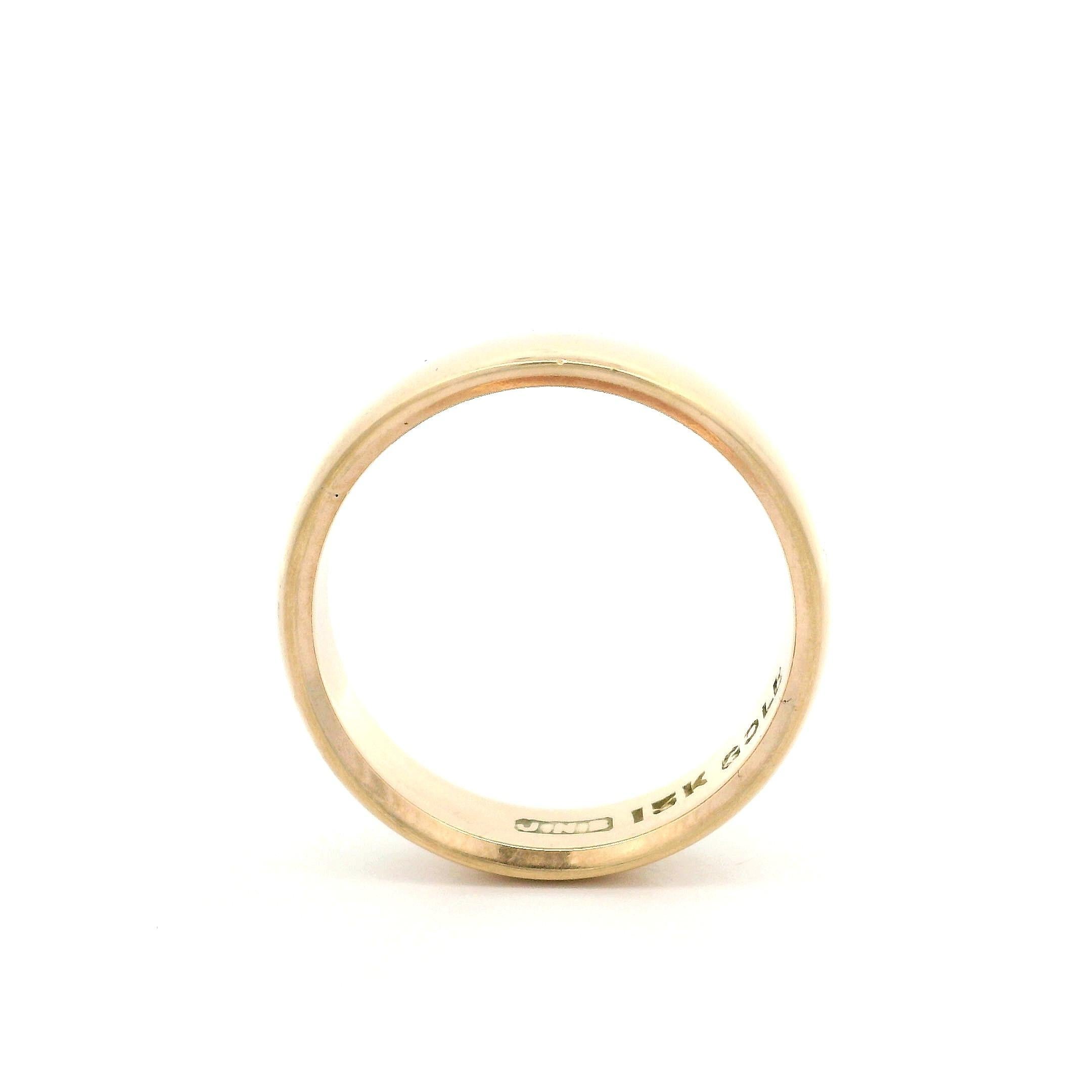 Vittoriano Antique Victorian Rosey Yellow Gold Classic Polished 5.49mm Wide Band Ring in vendita