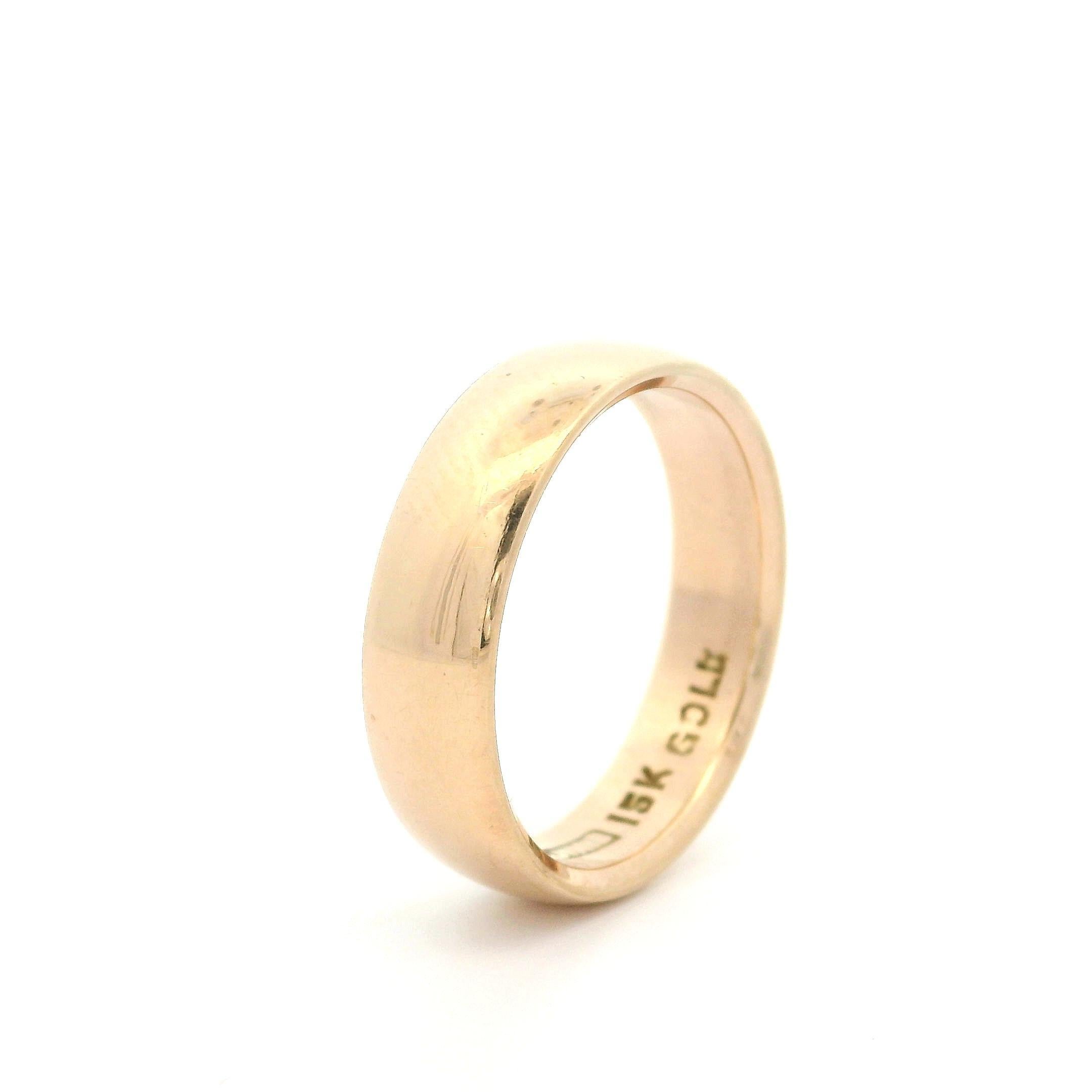 Antique Victorian Rosey Yellow Gold Classic Polished 5.49mm Wide Band Ring In condizioni buone in vendita a Montclair, NJ