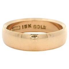 Antique Victorian Rosey Yellow Gold Classic Polished 5.49mm Wide Band Ring