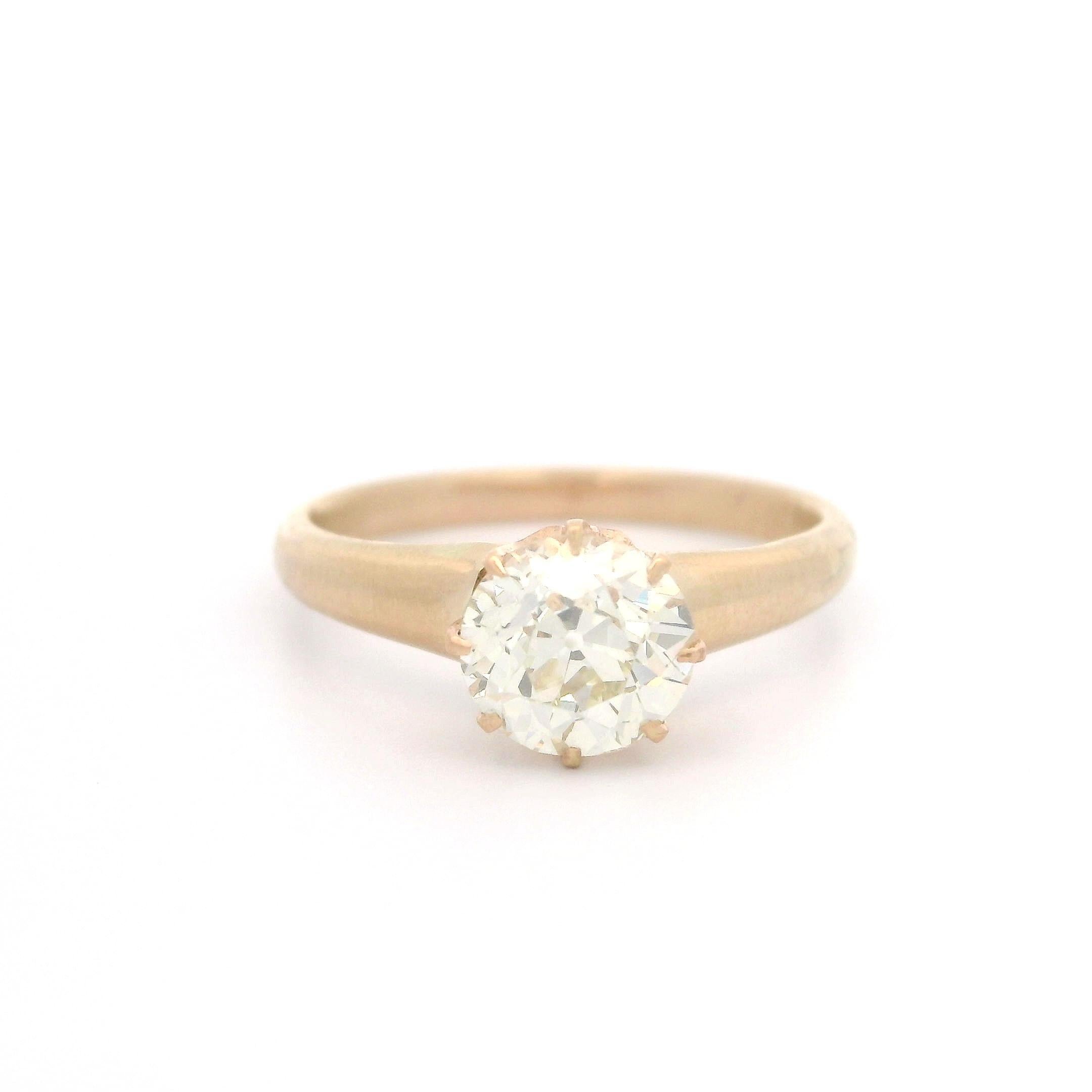 Antiguo Anillo de Compromiso Victoriano de Oro Amarillo Rosado con Solitario de Diamante Antiguo de 0,85 ct en venta 9
