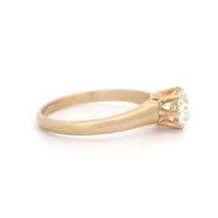 Antique Victorian Rosy Yellow Gold 0.85ct Old Diamond Solitaire Engagement Ring