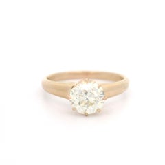 Antiker viktorianischer Verlobungsring, Rosy Gelbgold 0,85 Karat alter Diamant Solitär
