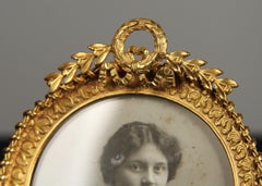 Antica cornice vittoriana rotonda, Francia, 1880, 6 x 6 cm