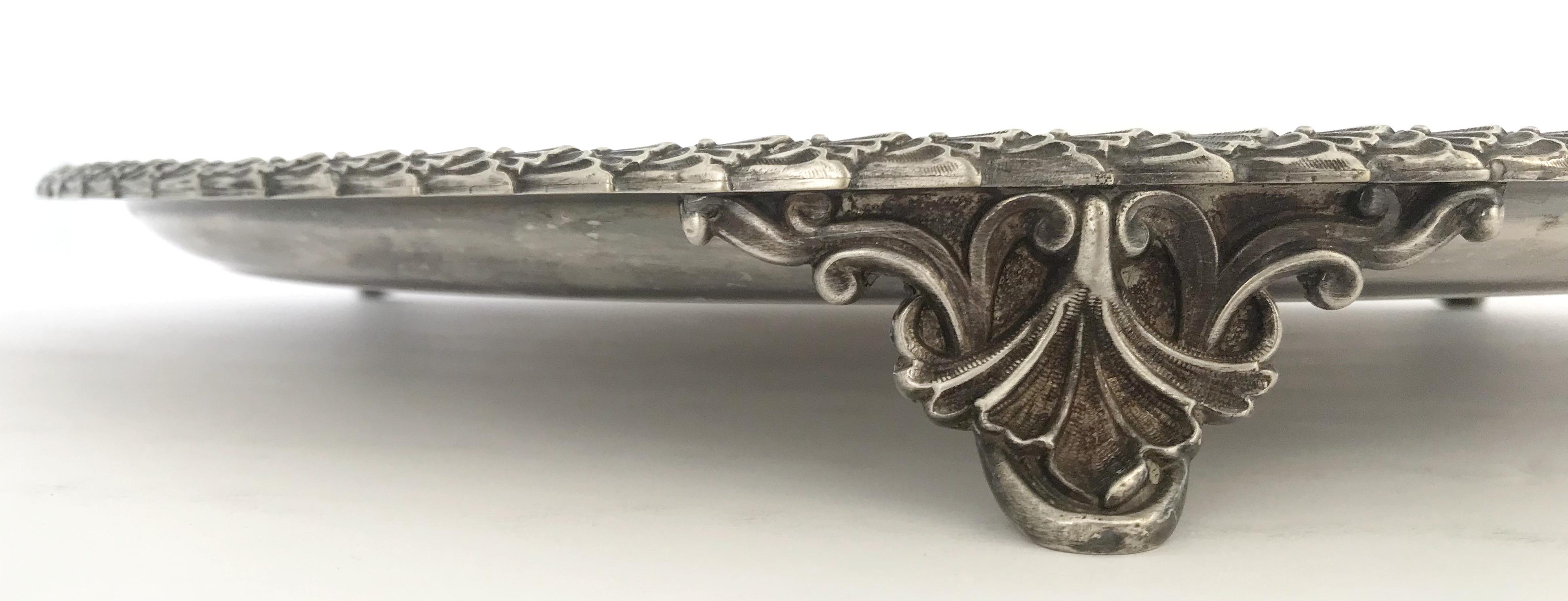 Antigua bandeja redonda victoriana de plata de Mappin Brothers Inglés en venta