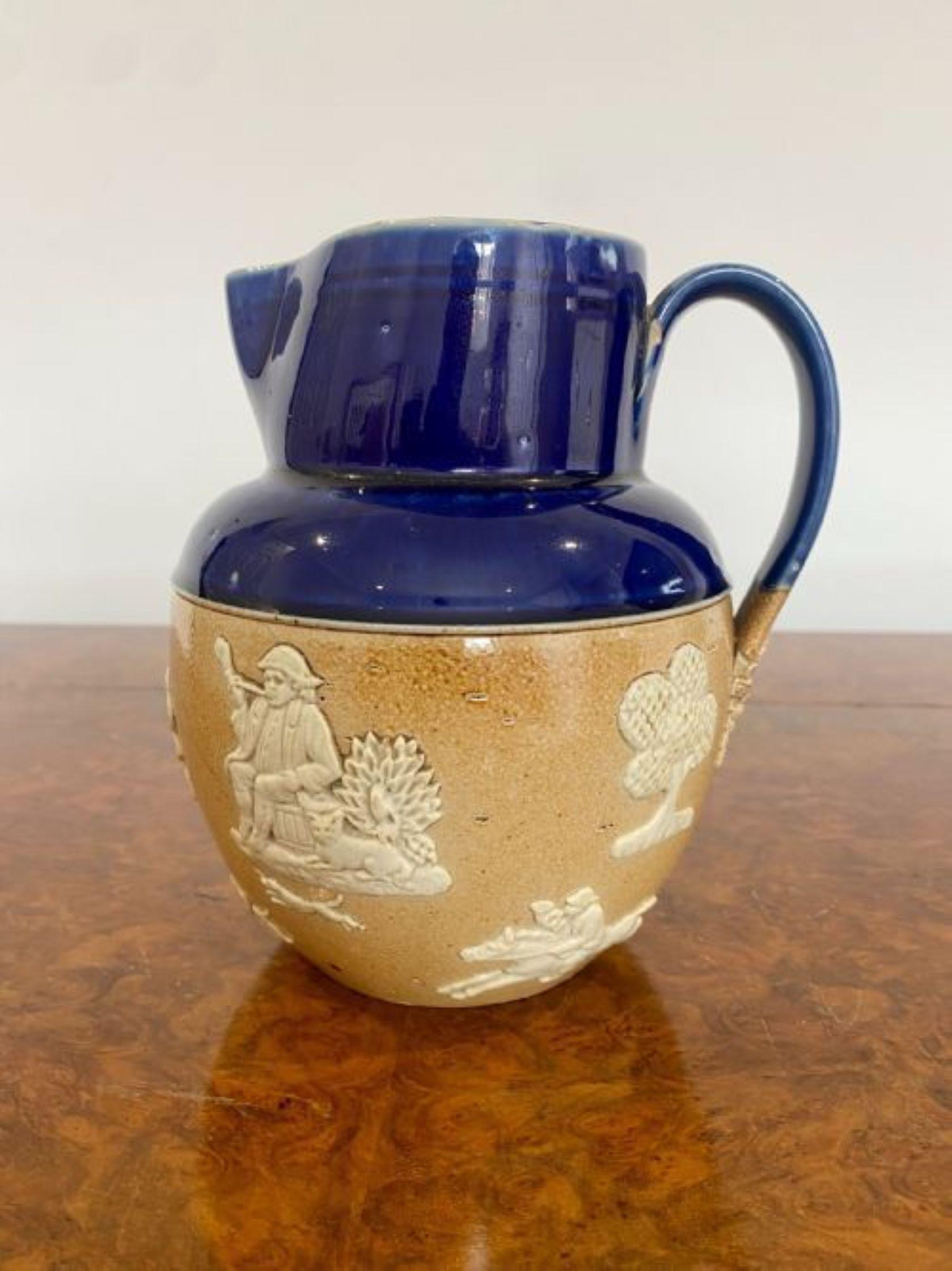 Antique Victorian Royal Doulton Harvest Jug In Good Condition For Sale In Ipswich, GB