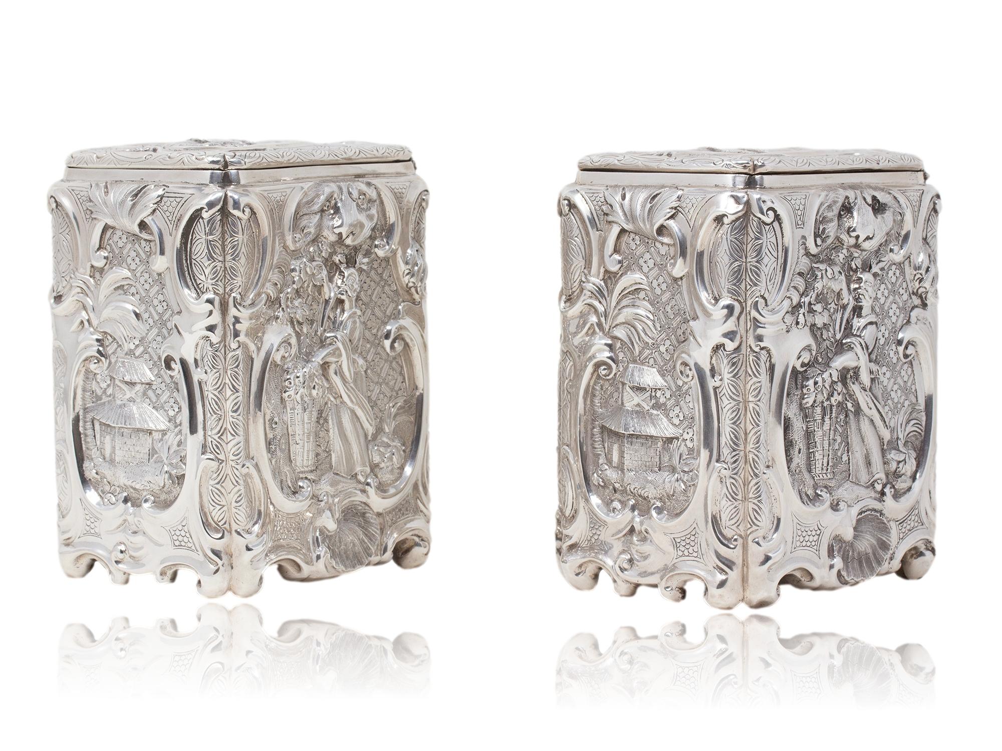 Antiguo Cofre de Té Victoriano de Premio Real de Carreras de Caballos con Cadenas de Té de Plata en venta 4