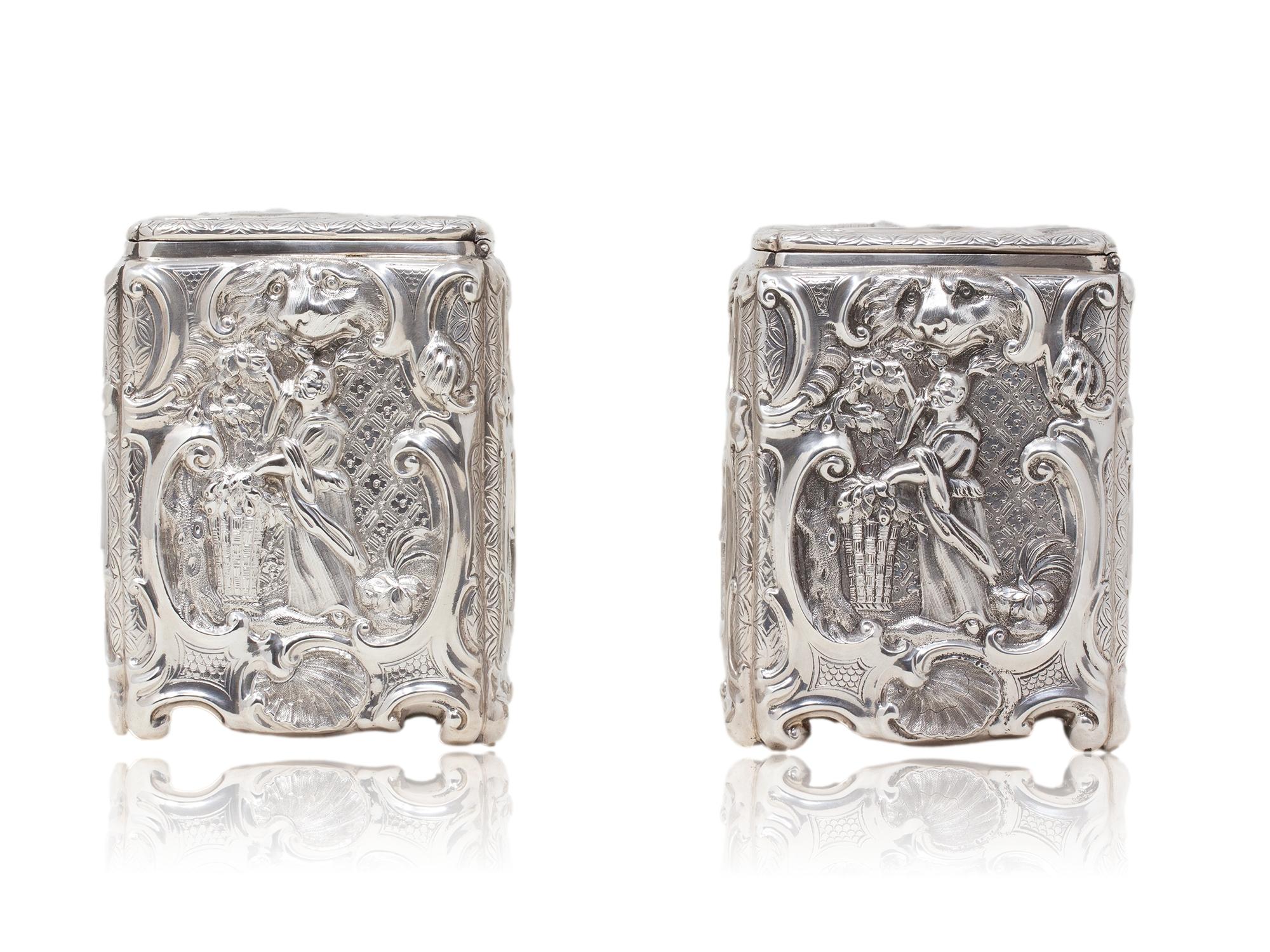 Antiguo Cofre de Té Victoriano de Premio Real de Carreras de Caballos con Cadenas de Té de Plata en venta 5