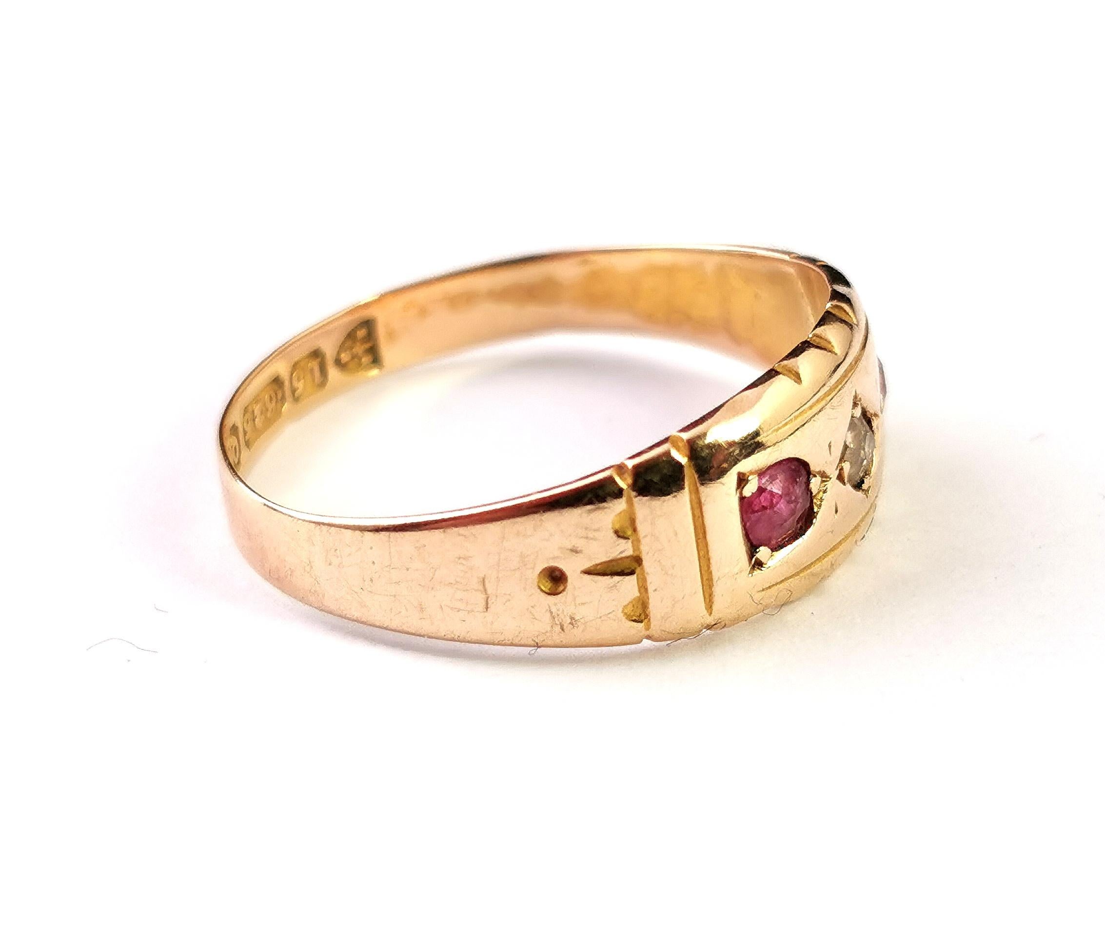 Antique Victorian Ruby and Diamond Ring, 15k Yellow Gold 7