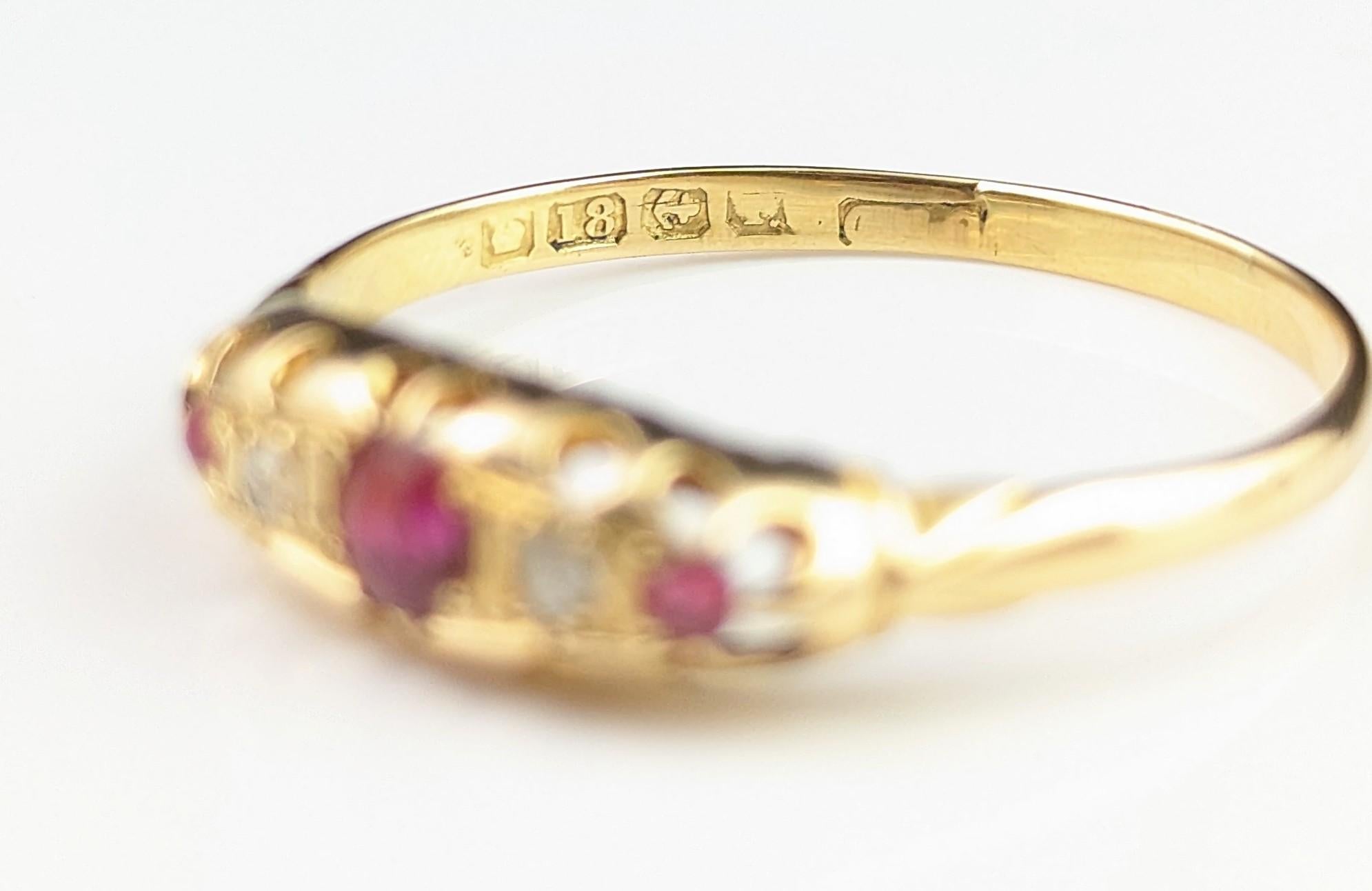 Antique Victorian Ruby and Diamond Ring, 18 Karat Yellow Gold 3