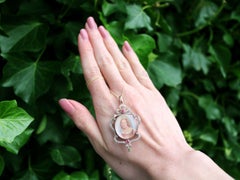 Victorian Ruby Diamond Green Paste Rose Gold Pendant / Locket