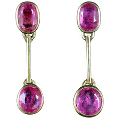 Antique Victorian Ruby Dropper Earrings 18 Carat Gold, circa 1900