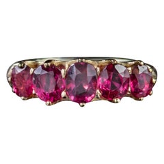 Antique Victorian Ruby Ring 2.90ct Natural Rubies 18ct Gold circa 1900 Certified