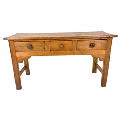 Antique Victorian Rustic Pine Hall Table, Writing Table, Scotland 1870s, B663