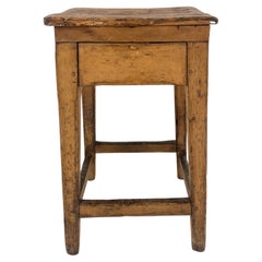 Antique Victorian Rustic Pine Stool, Bench, Chair, Scotland 1870, B653