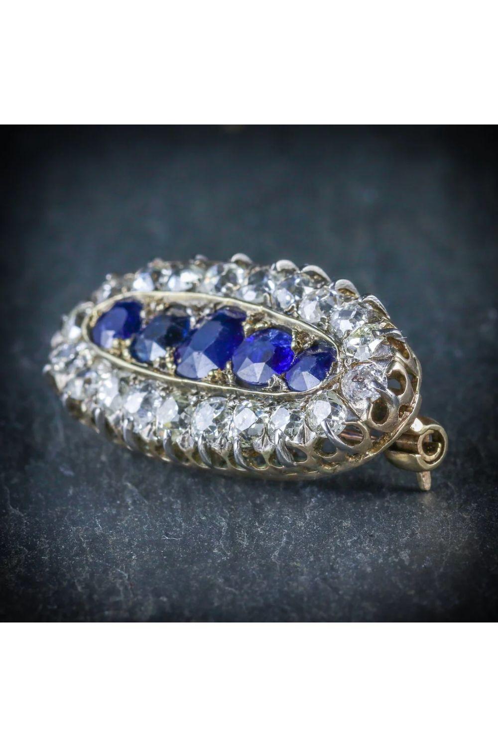 sapphire and diamond brooch