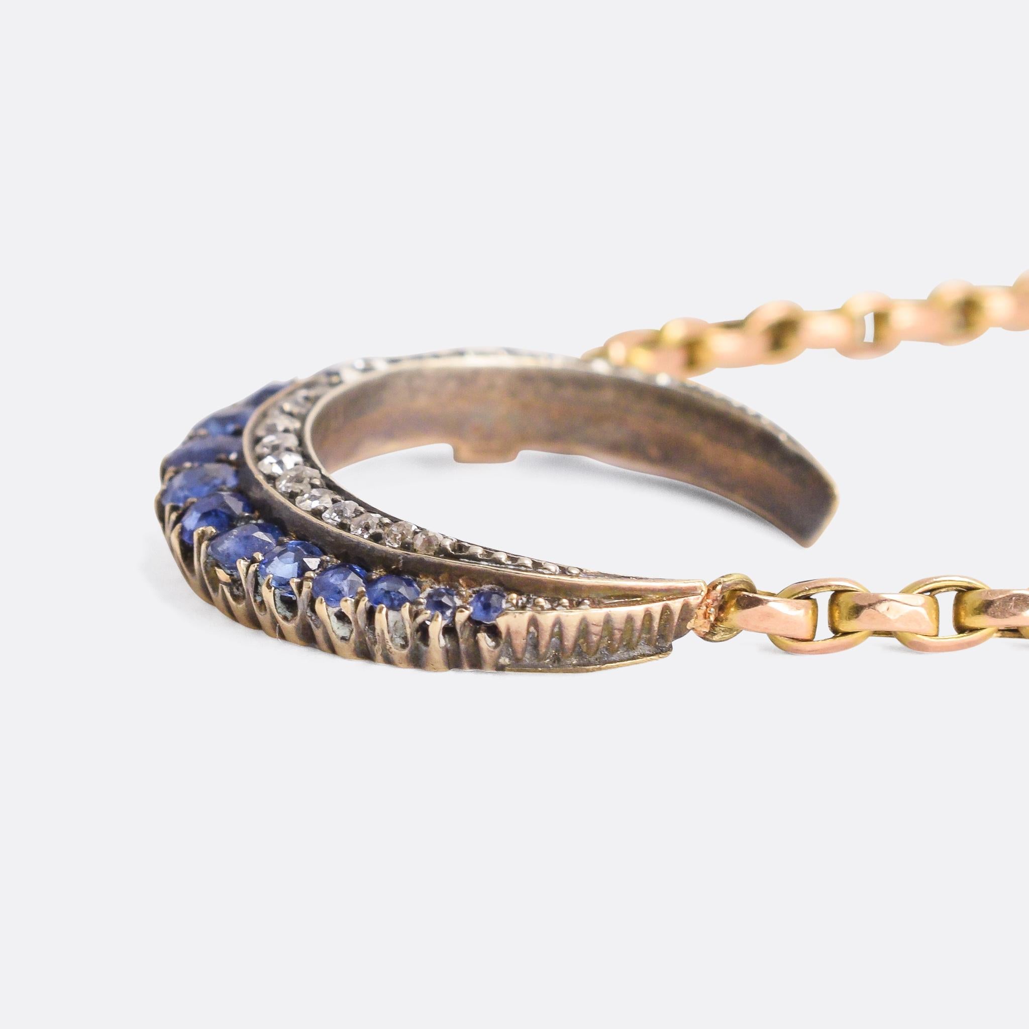 vintage crescent moon necklace