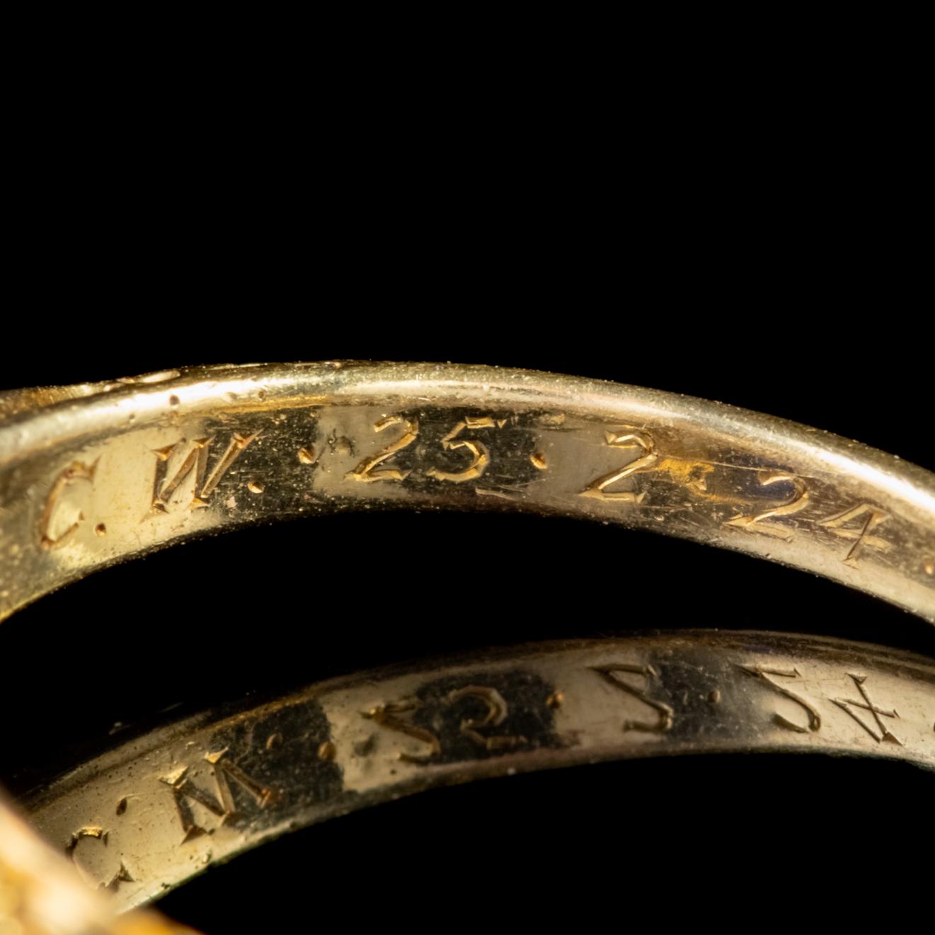Antique Victorian Sapphire Diamond Trilogy Ring 18 Carat Gold, circa 1900 5
