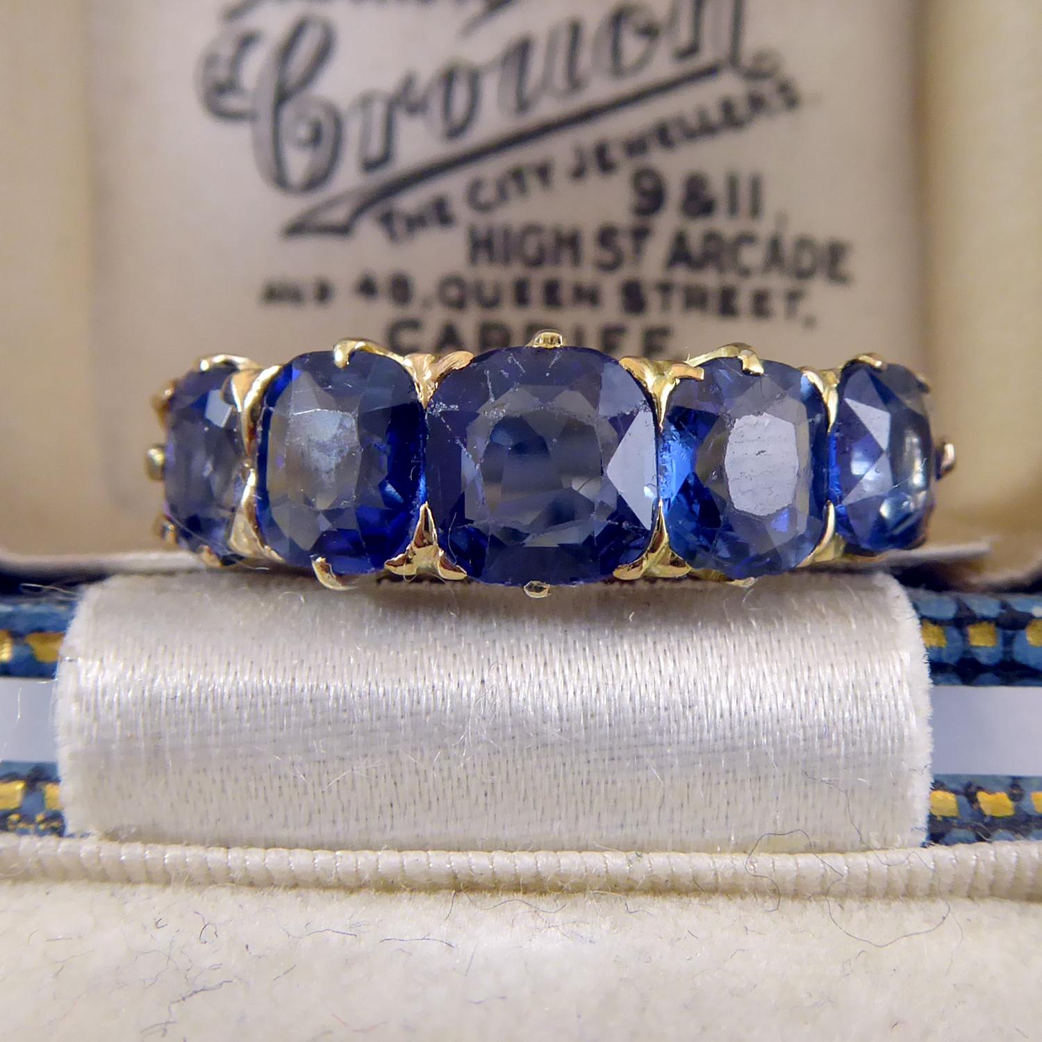 Antique Victorian Sapphire Ring, Yellow Gold 1