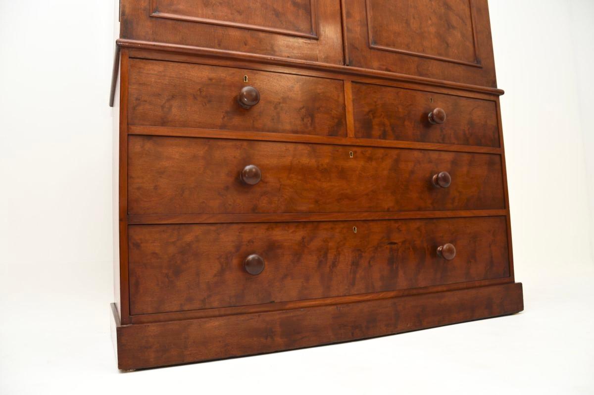 Antique Victorian Satin Birch Linen Press by H. Mawer & Stephenson Ltd For Sale 1