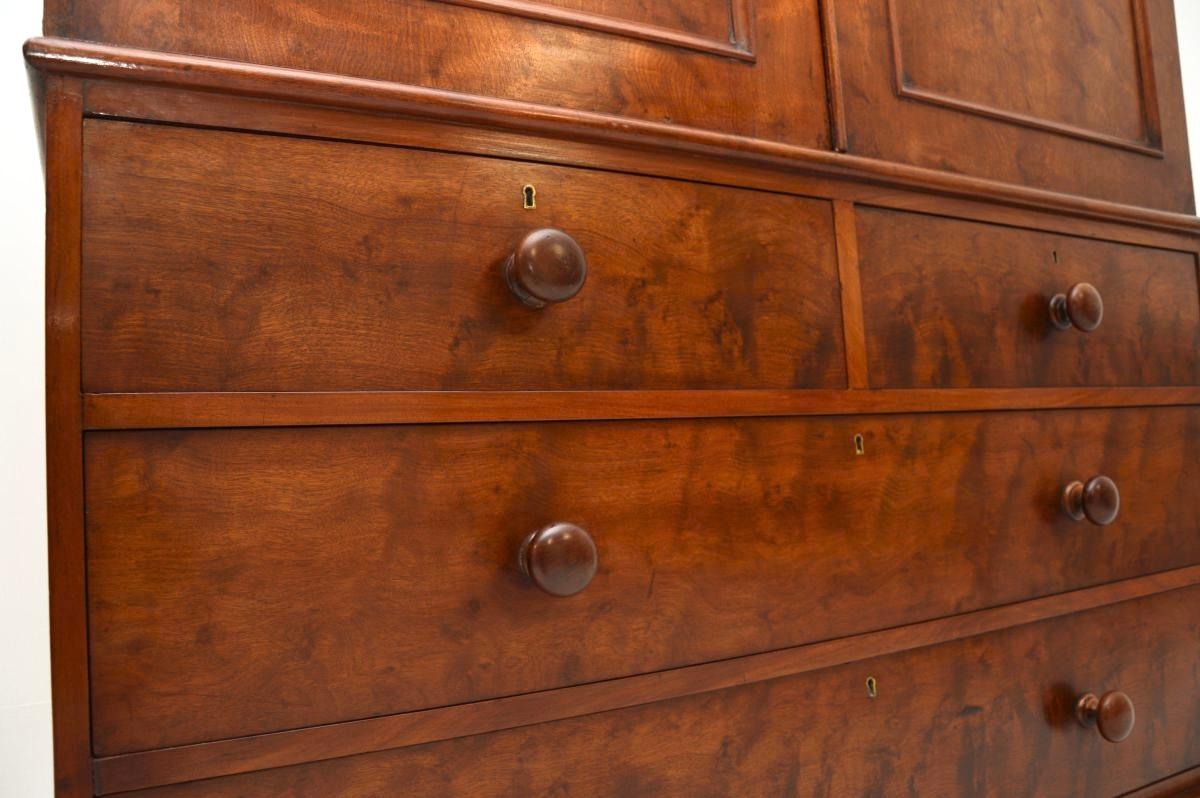Antique Victorian Satin Birch Linen Press by H. Mawer & Stephenson Ltd For Sale 2
