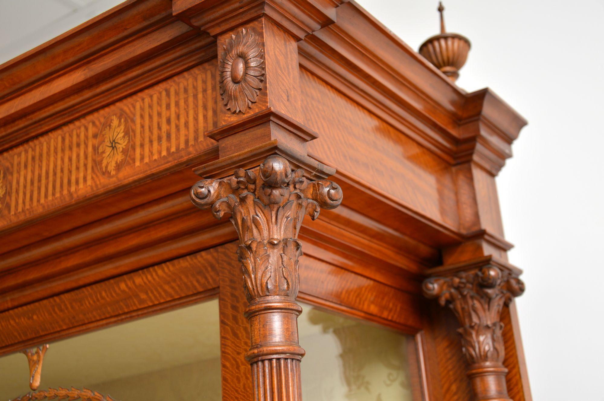 Antique Victorian Satin Wood Display Cabinet For Sale 3