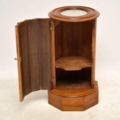Antique Victorian Satin Wood Marble-Top Pot Cupboard