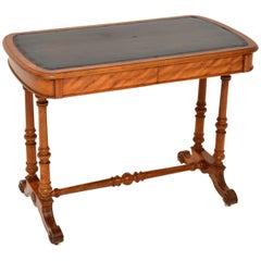 Antique Victorian Satin Wood Writing Table by Heal & Son
