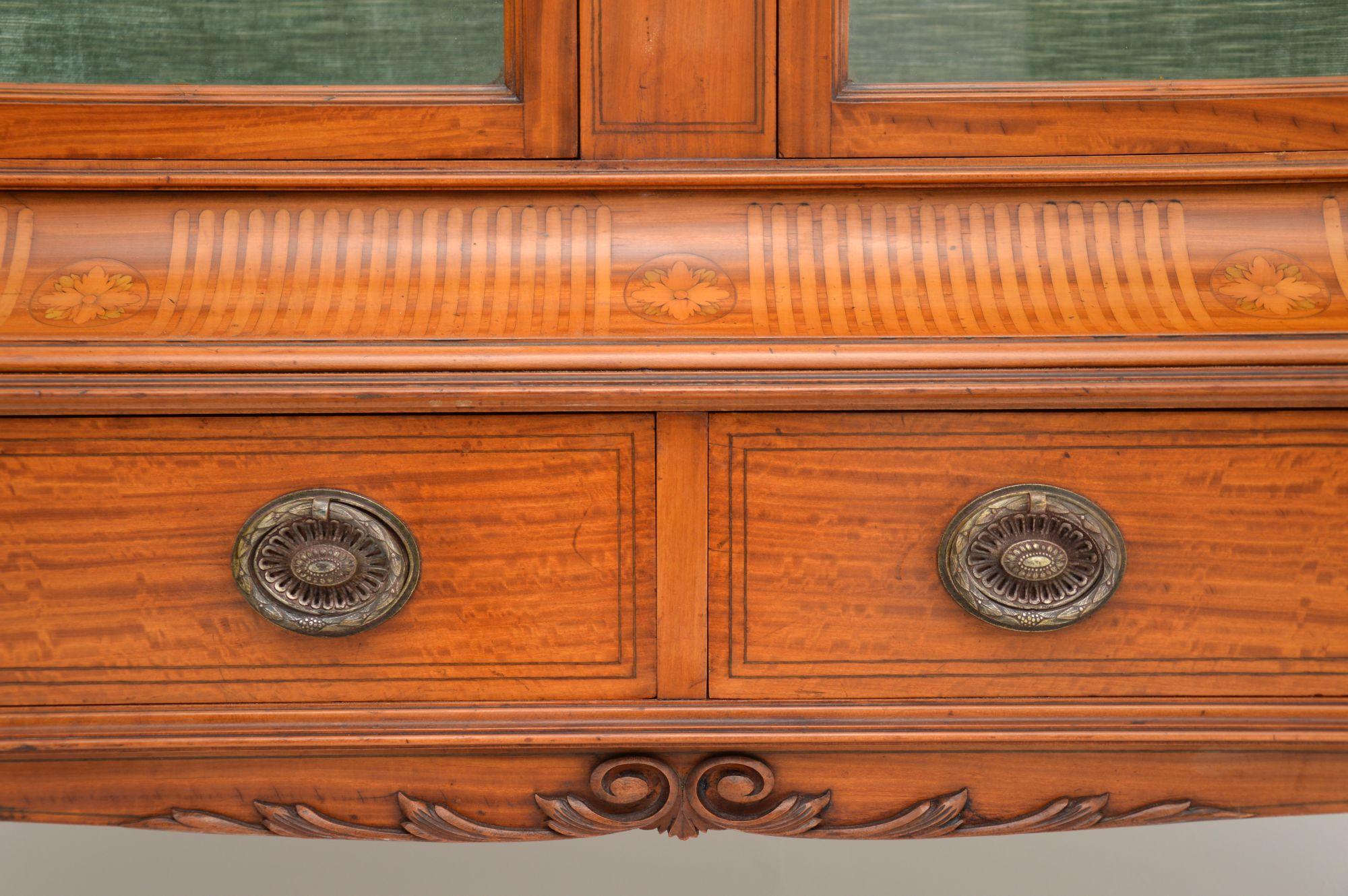Antique Victorian Satinwood Display Cabinet 5